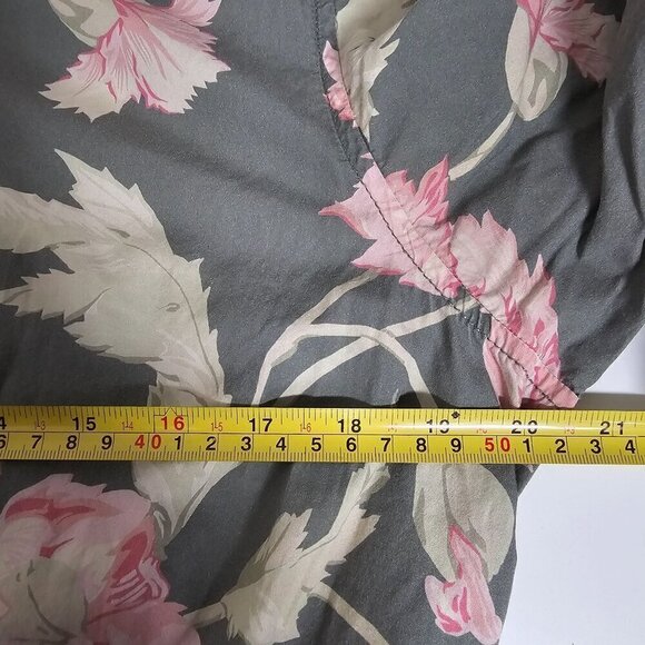 Lavie Rebecca Taylor Floral Short Sleeve Peonies Jumpsuit In Moss Combo XL - Picture 13 of 16